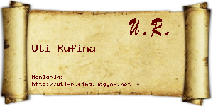 Uti Rufina névjegykártya